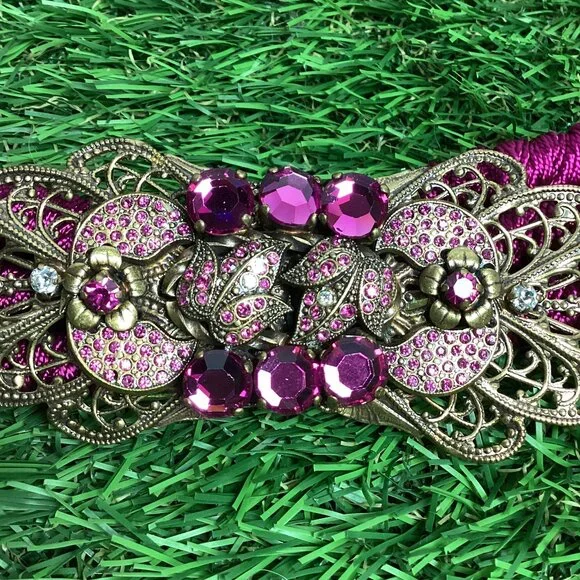 Vintage Gutos West Germany Purple Braided Rope & Rhinestone  display picture 3